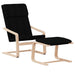 Relaxstoel met voetenbank stof zwart