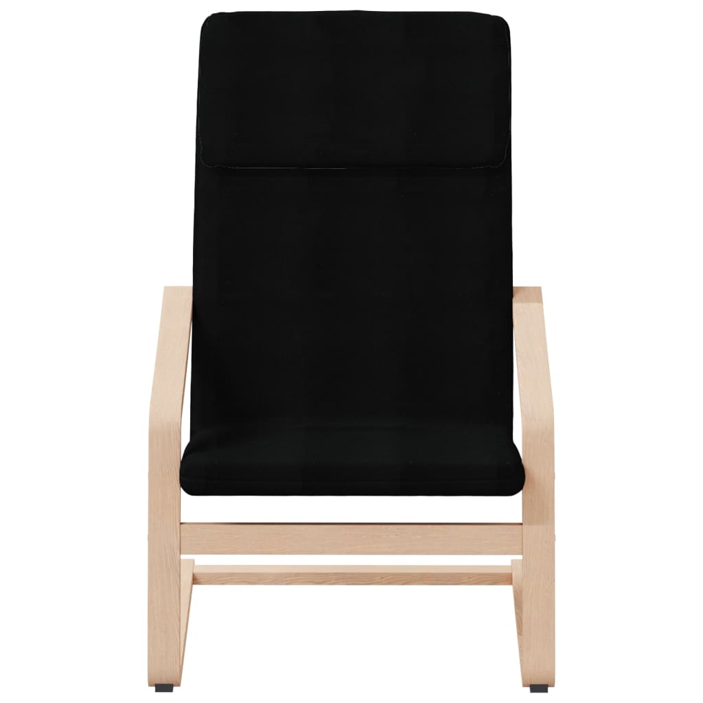 Relaxstoel met voetenbank stof zwart