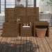 4-delige Tuinboxset massief grenenhout honingbruin