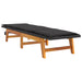 Ligbed met kussen poly rattan en massief acaciahout