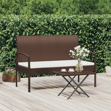 Tuinbank Met Kussen 105 Cm Poly Rattan Bruin