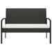 Tuinbank met kussen 105 cm poly rattan zwart