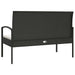 Tuinbank met kussen 105 cm poly rattan zwart