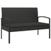 Tuinbank met kussen 105 cm poly rattan zwart