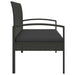 Tuinbank met kussen 105 cm poly rattan zwart