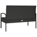 Tuinbank met kussen 105 cm poly rattan zwart