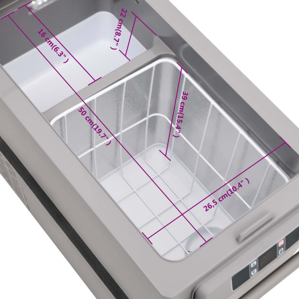 Koelbox met handvat 55 L PP & PE zwart en grijs