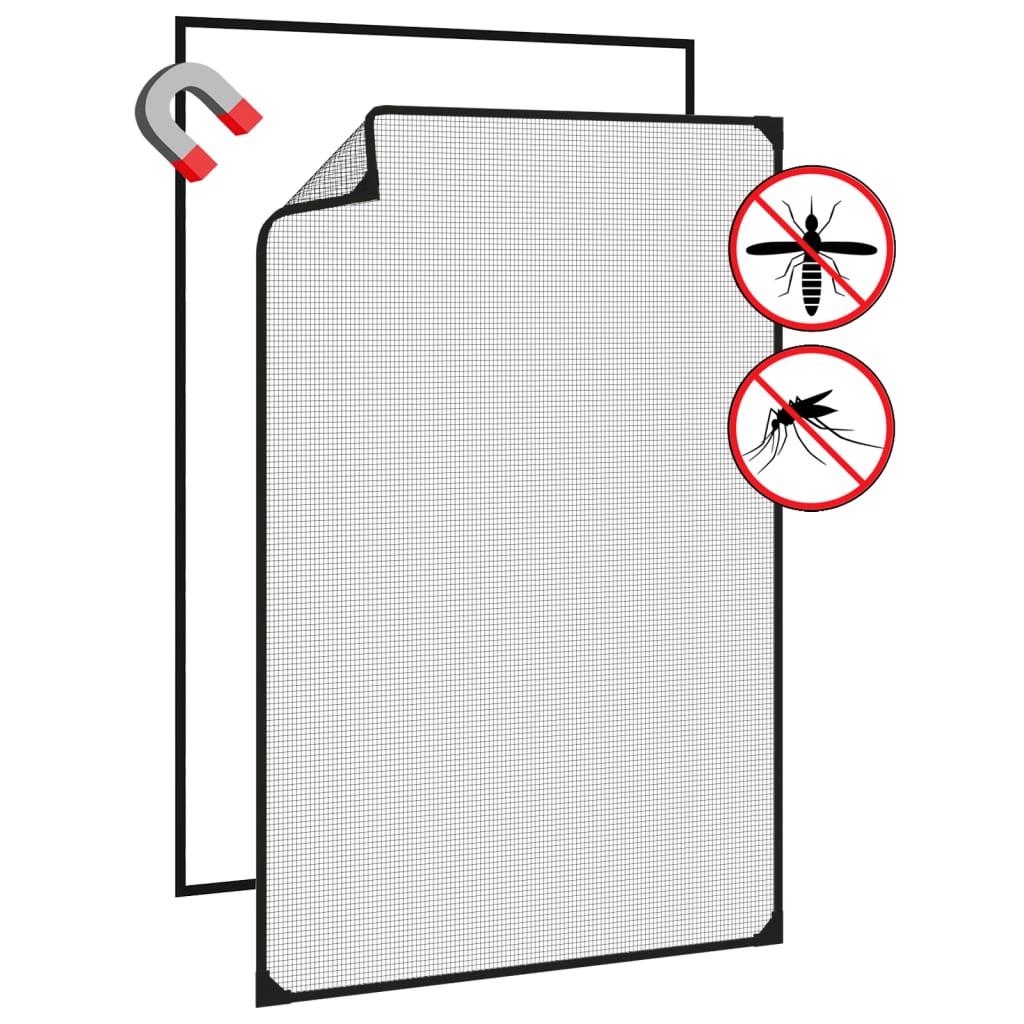 Insectenhor voor ramen magnetisch 80x120 cm antracietkleurig