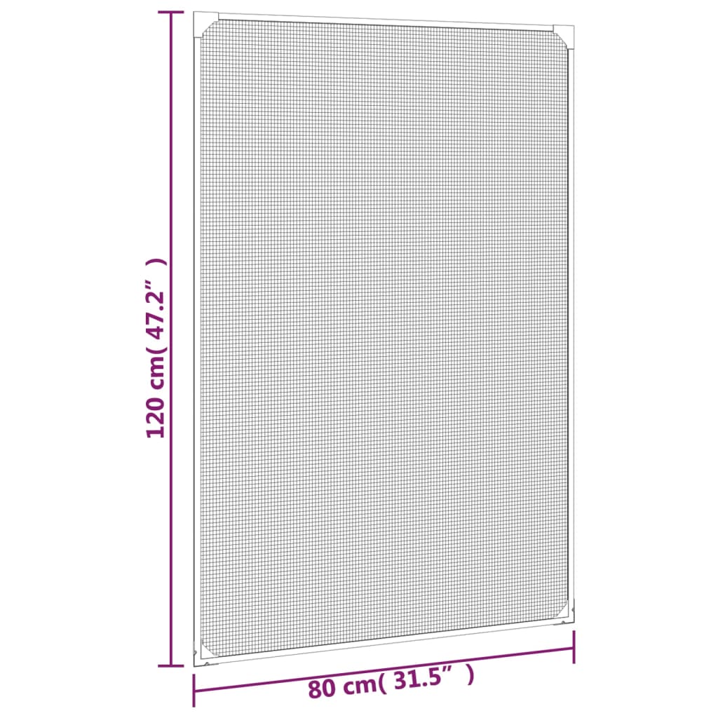 Insectenhor voor ramen magnetisch 80x120 cm antracietkleurig