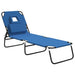Ligbed inklapbaar oxford stof en gepoedercoat staal blauw
