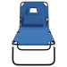 Ligbed inklapbaar oxford stof en gepoedercoat staal blauw