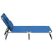 Ligbed inklapbaar oxford stof en gepoedercoat staal blauw