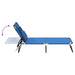 Ligbed inklapbaar oxford stof en gepoedercoat staal blauw
