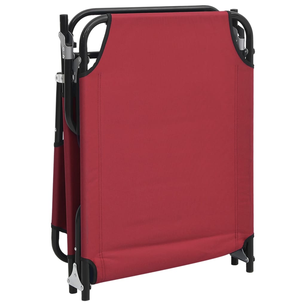 Ligbed inklapbaar oxford stof en gepoedercoat staal rood