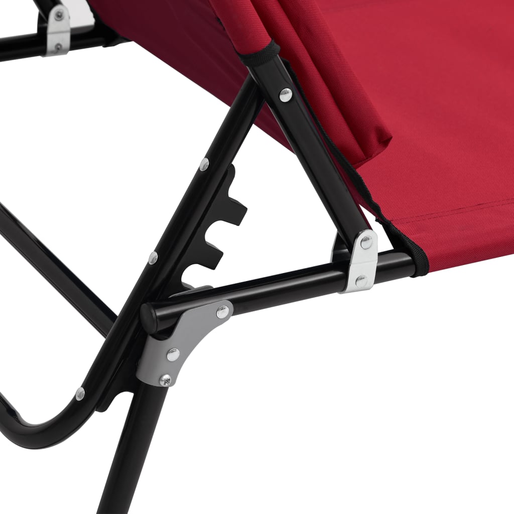 Ligbed inklapbaar oxford stof en gepoedercoat staal rood