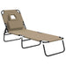 Ligbed inklapbaar oxford stof en gepoedercoat staal taupe