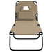 Ligbed inklapbaar oxford stof en gepoedercoat staal taupe