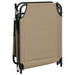 Ligbed inklapbaar oxford stof en gepoedercoat staal taupe