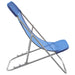 Strandstoelen 2 st textileen en gepoedercoat staal blauw