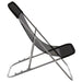 Strandstoelen 2 st textileen en gepoedercoat staal zwart