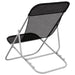 Strandstoelen 2 st textileen en gepoedercoat staal zwart
