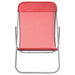 Strandstoelen 2 st textileen en gepoedercoat staal rood