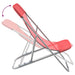 Strandstoelen 2 st textileen en gepoedercoat staal rood