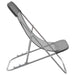 Strandstoelen 2 st textileen en gepoedercoat staal grijs