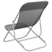 Strandstoelen 2 st textileen en gepoedercoat staal grijs