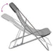Strandstoelen 2 st textileen en gepoedercoat staal grijs