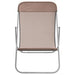Strandstoelen 2 st textileen en gepoedercoat staal bruin