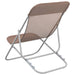 Strandstoelen 2 st textileen en gepoedercoat staal bruin