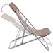 Strandstoelen 2 st textileen en gepoedercoat staal bruin