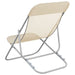 Strandstoelen 2 st textileen en gepoedercoat staal crèmekleurig