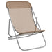 Strandstoelen 2 st textileen en gepoedercoat staal taupe
