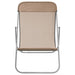 Strandstoelen 2 st textileen en gepoedercoat staal taupe