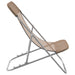 Strandstoelen 2 st textileen en gepoedercoat staal taupe