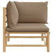 Tuinhoekbank Met Kussens Bamboe Taupe 1