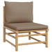 Tuinmiddenbank Met Kussens Bamboe Taupe 1