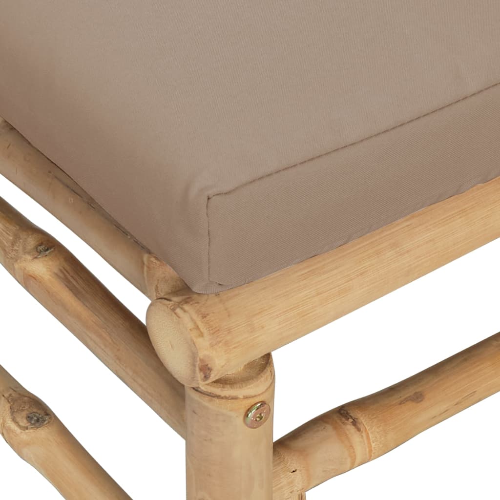 Tuinmiddenbank Met Kussens Bamboe Taupe 1