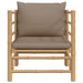 Tuinbank Met Kussens Bamboe Taupe 1 Fauteuil