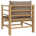 Tuinbank Met Kussens Bamboe Taupe 1 Fauteuil