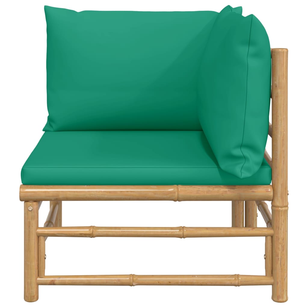 Tuinhoekbank Met Kussens Bamboe Groen 1