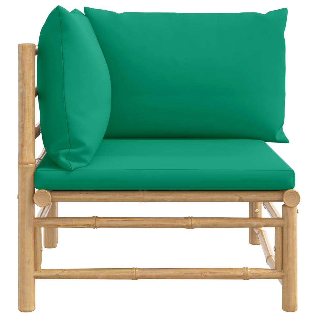 Tuinhoekbank Met Kussens Bamboe Groen 1