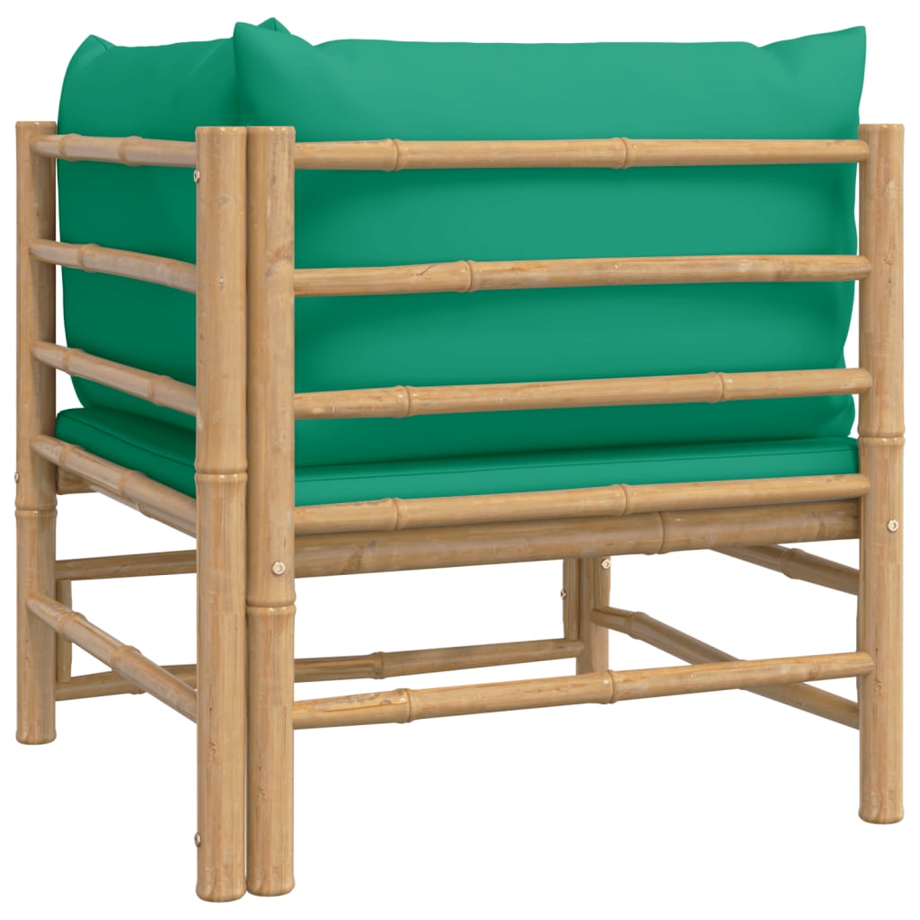 Tuinhoekbank Met Kussens Bamboe Groen 1