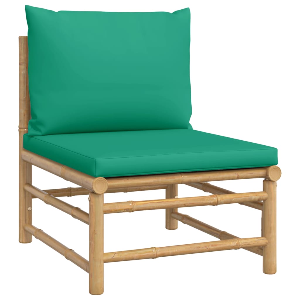 Tuinmiddenbank Met Kussens Bamboe Groen 1