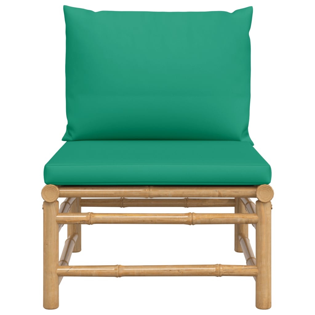 Tuinmiddenbank Met Kussens Bamboe Groen 1