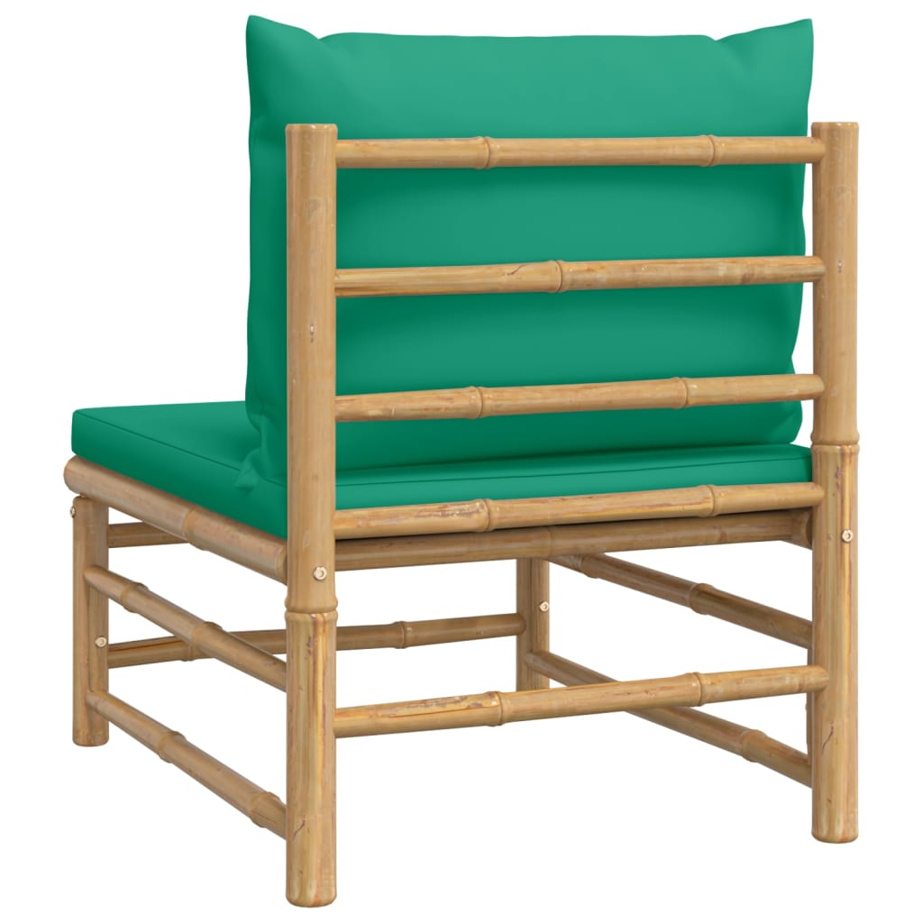 Tuinmiddenbank Met Kussens Bamboe Groen 1