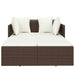 Ligbed met kussens 182x118x63 cm poly rattan bruin
