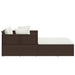Ligbed met kussens 182x118x63 cm poly rattan bruin